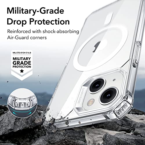 ESR for iPhone 14 Pro Case, Compatible with MagSafe, Shockproof Military-Grade Protection, Air-Guard Corners, Magnetic Phone Case for iPhone 14 Pro, Air Armor (HaloLock), Clear