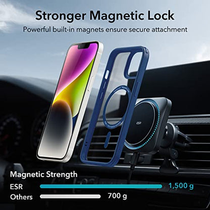 ESR for iPhone 14 Pro Case, Compatible with MagSafe, Shockproof Military-Grade Protection, Air-Guard Corners, Magnetic Phone Case for iPhone 14 Pro, Air Armor (HaloLock), Clear