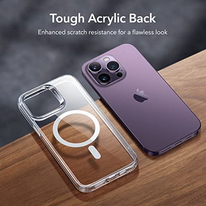 ESR for iPhone 14 Pro Case, Compatible with MagSafe, Shockproof Military-Grade Protection, Air-Guard Corners, Magnetic Phone Case for iPhone 14 Pro, Air Armor (HaloLock), Clear