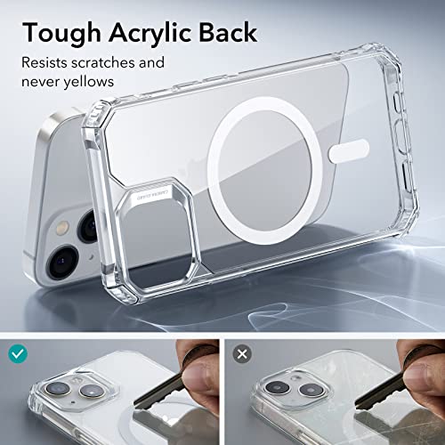 ESR for iPhone 14 Pro Case, Compatible with MagSafe, Shockproof Military-Grade Protection, Air-Guard Corners, Magnetic Phone Case for iPhone 14 Pro, Air Armor (HaloLock), Clear