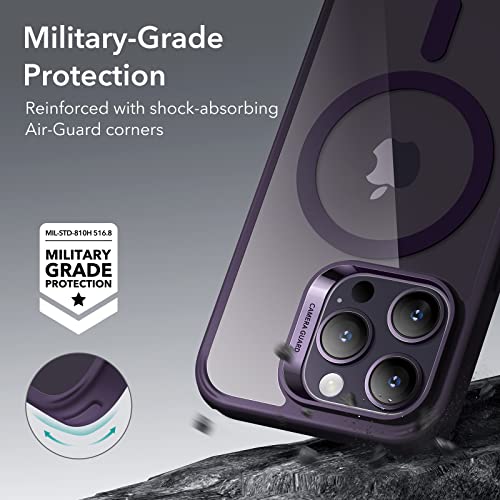 ESR for iPhone 14 Pro Case, Compatible with MagSafe, Shockproof Military-Grade Protection, Air-Guard Corners, Magnetic Phone Case for iPhone 14 Pro, Air Armor (HaloLock), Clear