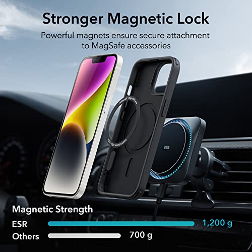 ESR for iPhone 14 Pro Case, Compatible with MagSafe, Shockproof Military-Grade Protection, Air-Guard Corners, Magnetic Phone Case for iPhone 14 Pro, Air Armor (HaloLock), Clear