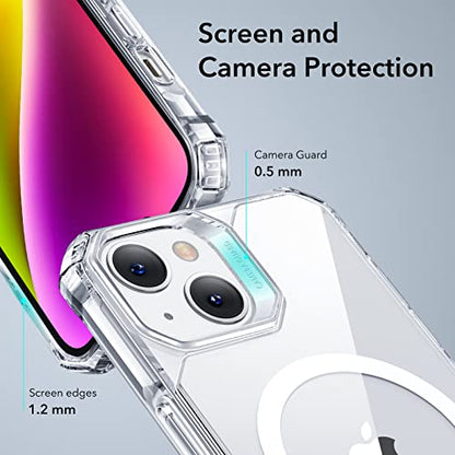 ESR for iPhone 14 Pro Case, Compatible with MagSafe, Shockproof Military-Grade Protection, Air-Guard Corners, Magnetic Phone Case for iPhone 14 Pro, Air Armor (HaloLock), Clear