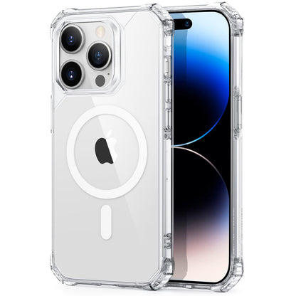 ESR for iPhone 14 Pro Case, Compatible with MagSafe, Shockproof Military-Grade Protection, Air-Guard Corners, Magnetic Phone Case for iPhone 14 Pro, Air Armor (HaloLock), Clear