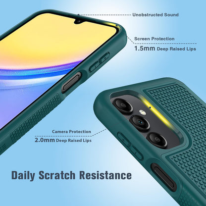 FNTCASE for Samsung Galaxy A15-5G Case: Dual Layer Protective Heavy Duty Cell Phone Cover Shockproof Rugged with Non Slip Textured Back - Military Protection Bumper Tough - 2024, 6.5inch