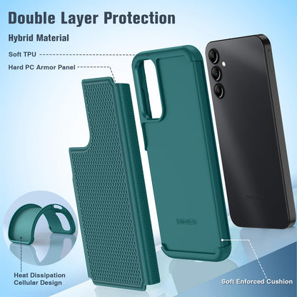 FNTCASE for Samsung Galaxy A15-5G Case: Dual Layer Protective Heavy Duty Cell Phone Cover Shockproof Rugged with Non Slip Textured Back - Military Protection Bumper Tough - 2024, 6.5inch