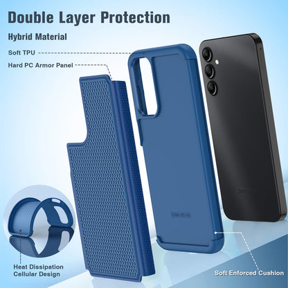 FNTCASE for Samsung Galaxy A15-5G Case: Dual Layer Protective Heavy Duty Cell Phone Cover Shockproof Rugged with Non Slip Textured Back - Military Protection Bumper Tough - 2024, 6.5inch