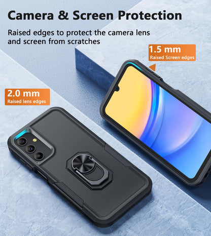 FNTCASE for Samsung Galaxy A15-5G Case: Dual Layer Protective Heavy Duty Cell Phone Cover Shockproof Rugged with Non Slip Textured Back - Military Protection Bumper Tough - 2024, 6.5inch