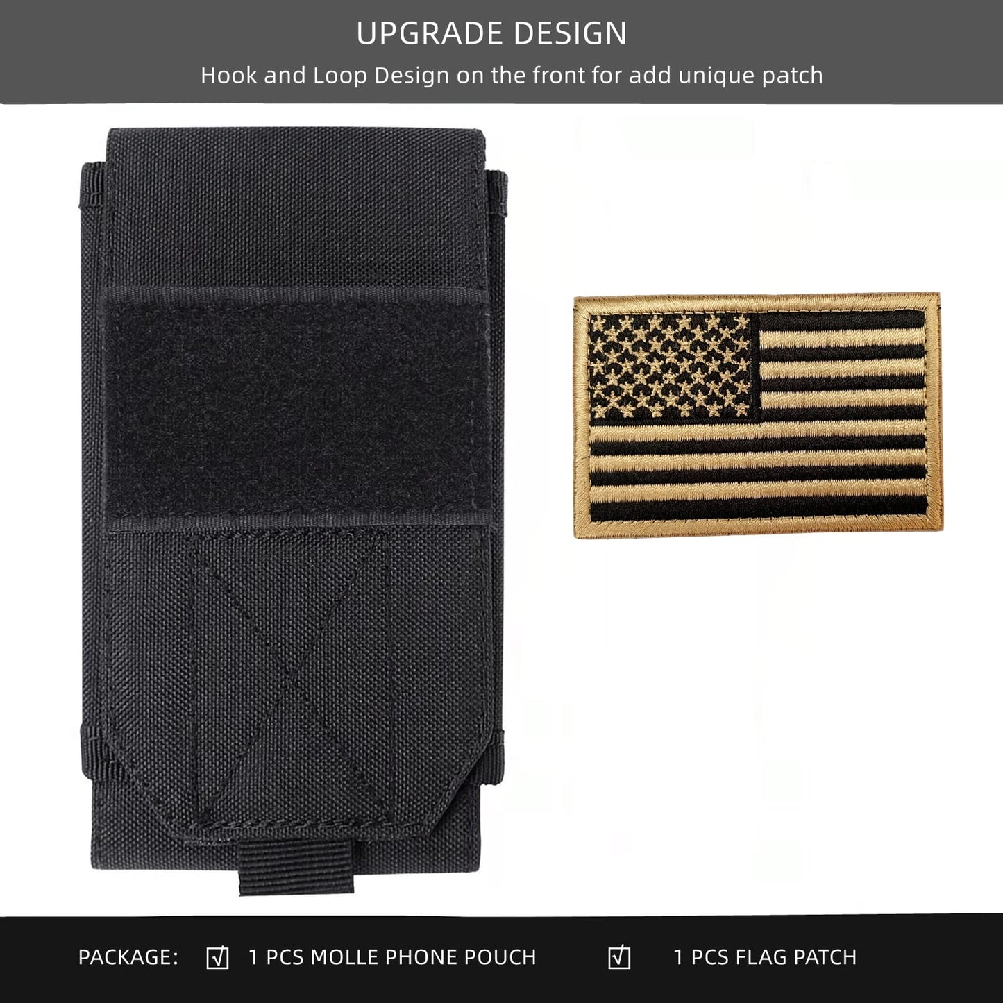 ➤1 pack molle phone pouch + 1