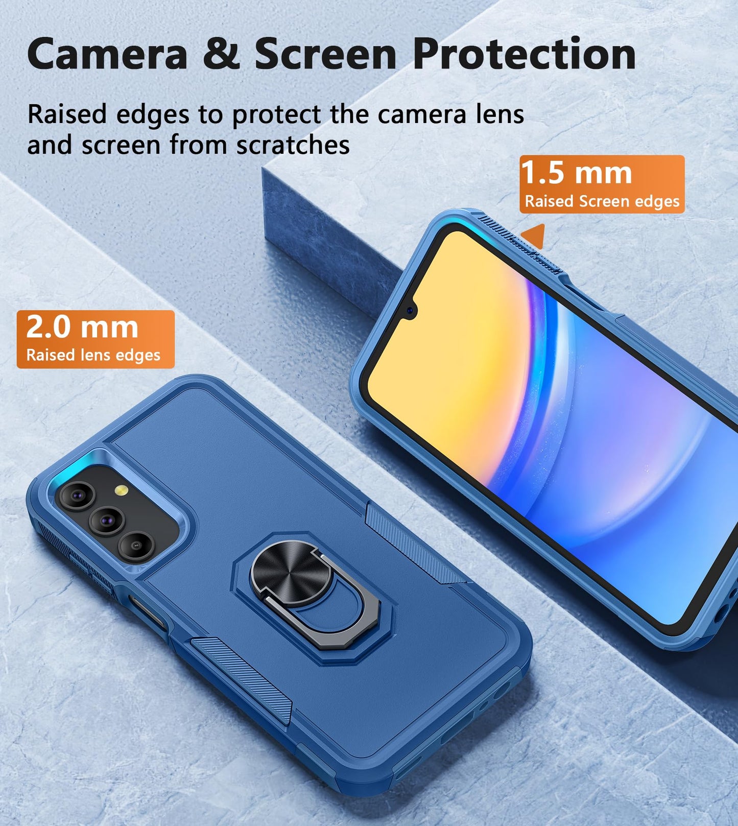 FNTCASE for Samsung Galaxy A15-5G Case: Dual Layer Protective Heavy Duty Cell Phone Cover Shockproof Rugged with Non Slip Textured Back - Military Protection Bumper Tough - 2024, 6.5inch